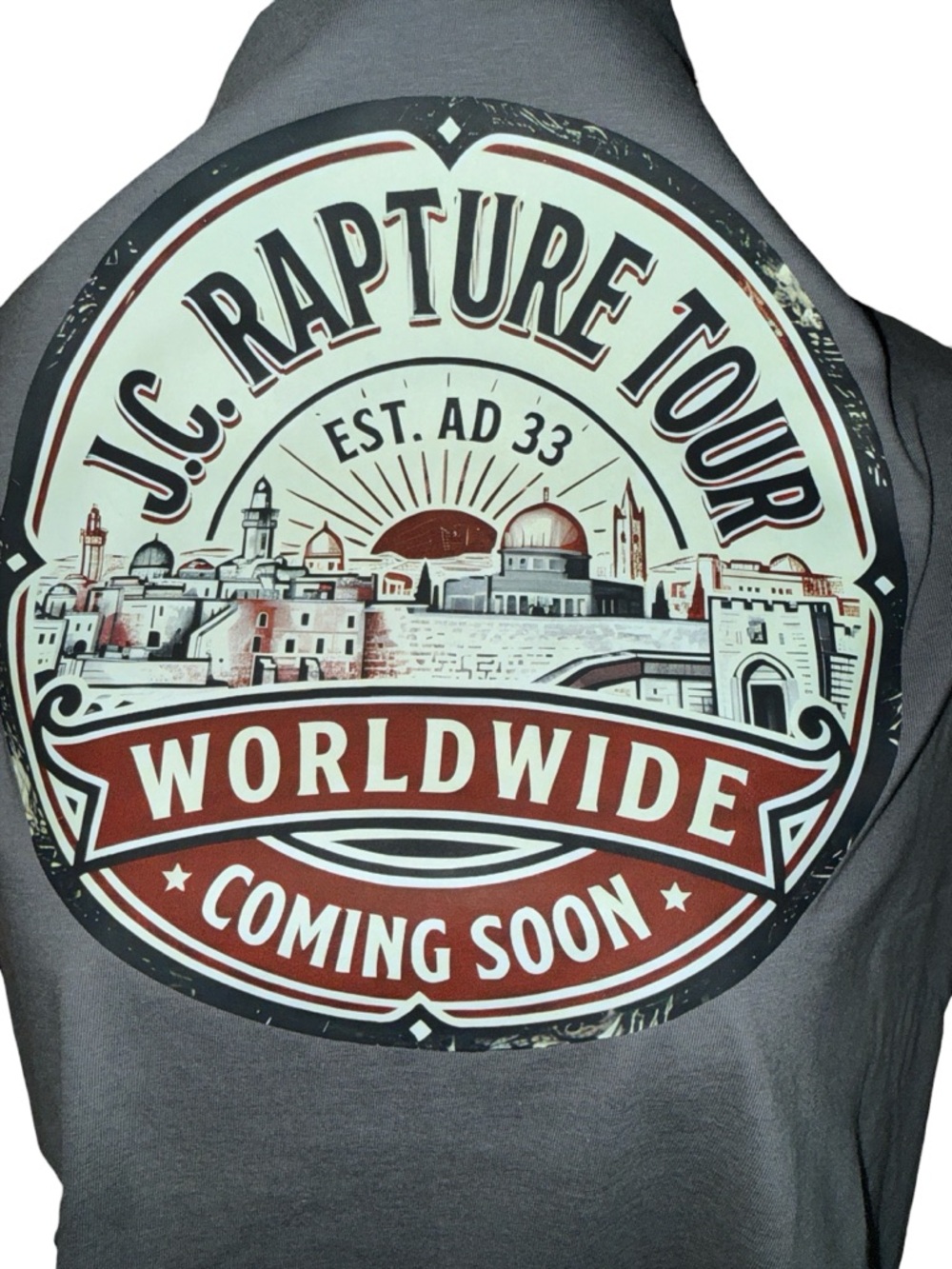 JC Rapture Tour Worldwide Christian Graphic Tee, Size Large, New - Picture 2 of 3
